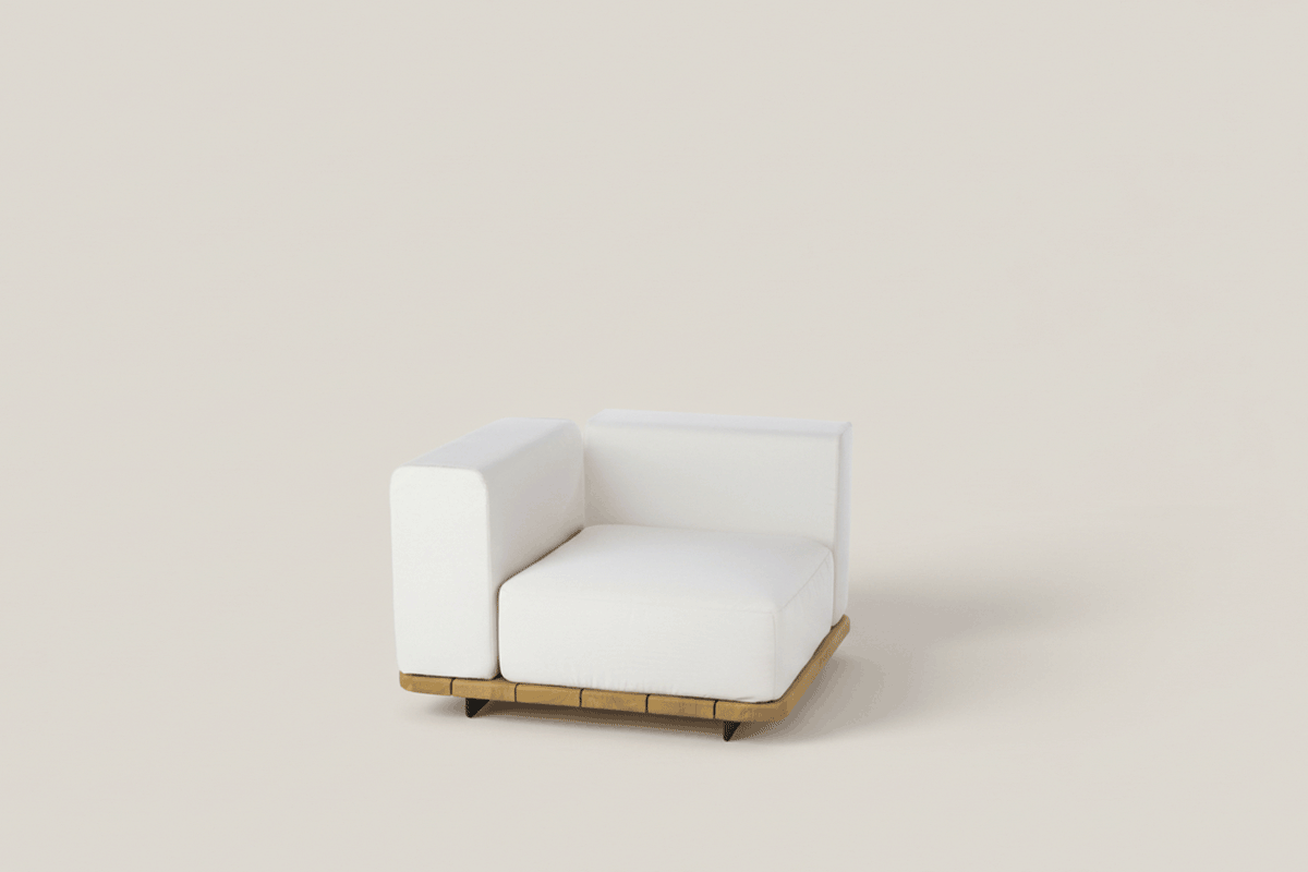 PAL BASE 92X92 CM & ASIENTO SINGLE & RESPALDO SINGLE & BRAZO DERECHO