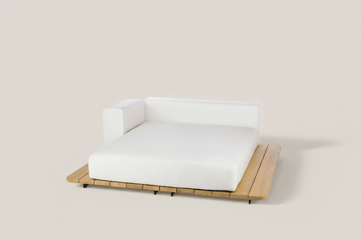 PAL BASE 185x185 CM & ASIENTO TUMBONA & RESPALDO DOBLE & BRAZO DERECHO