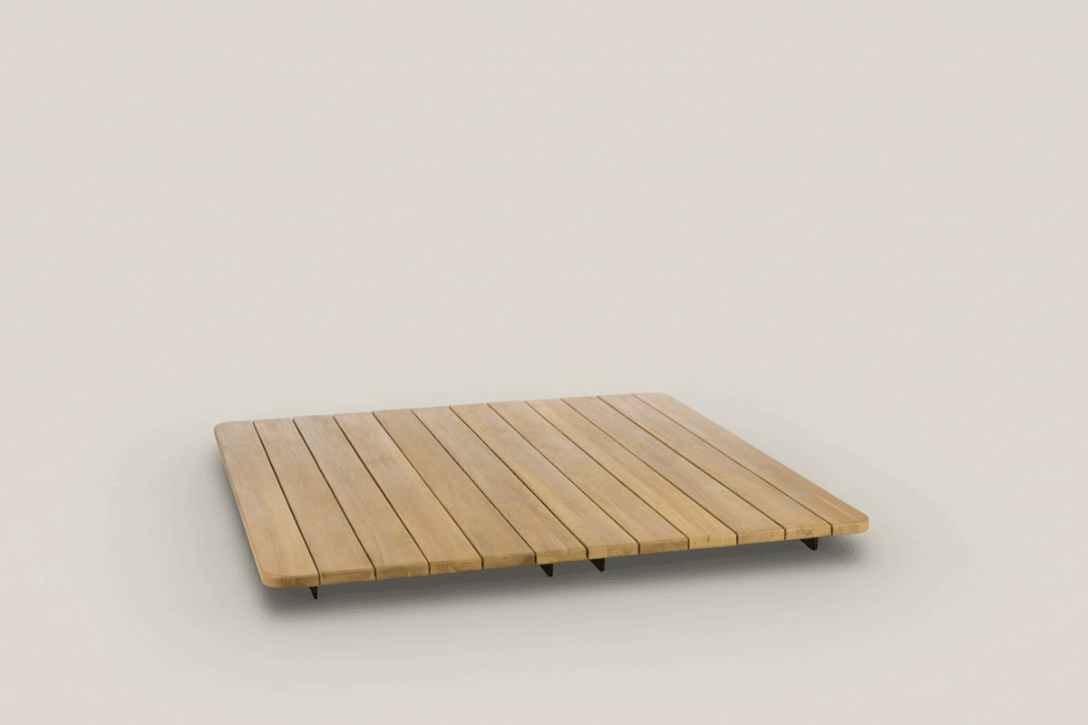 PAL MESA CUADRADA TAPA TECA 184X184 CM