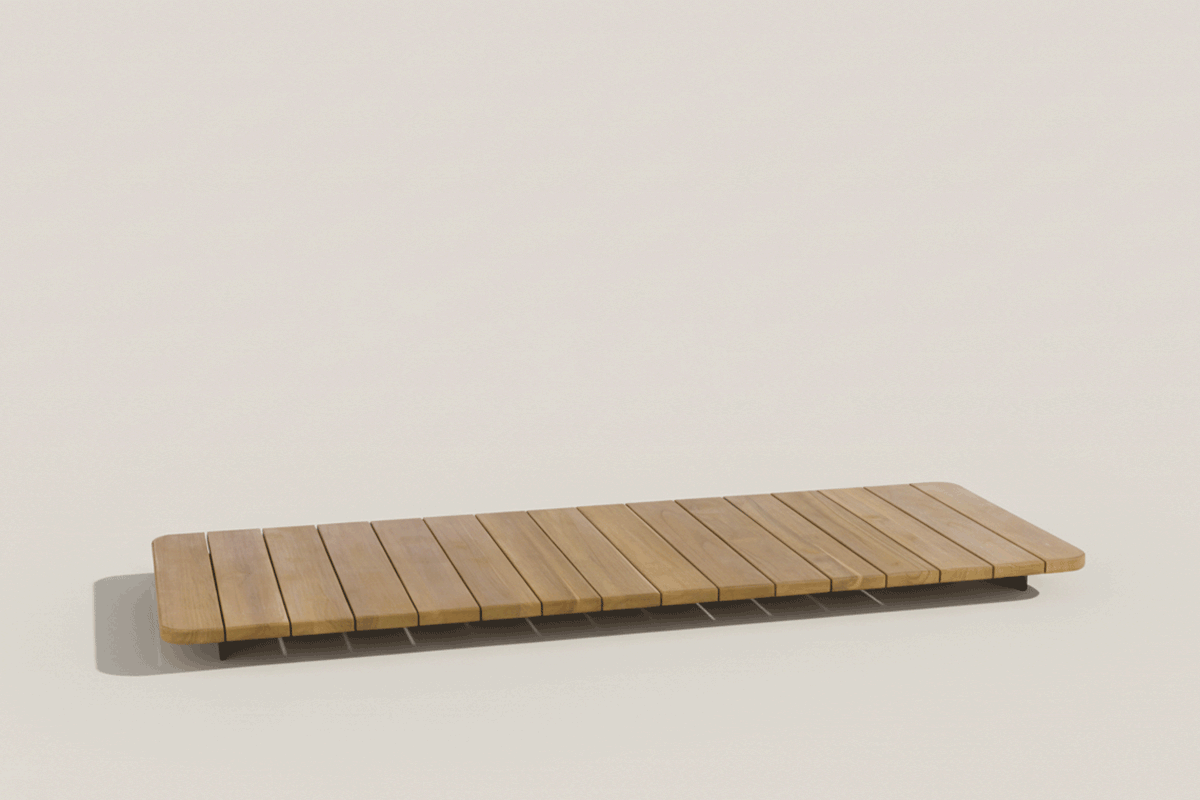 PAL MESA RECTANGULAR TAPA TECA 246X92 CM