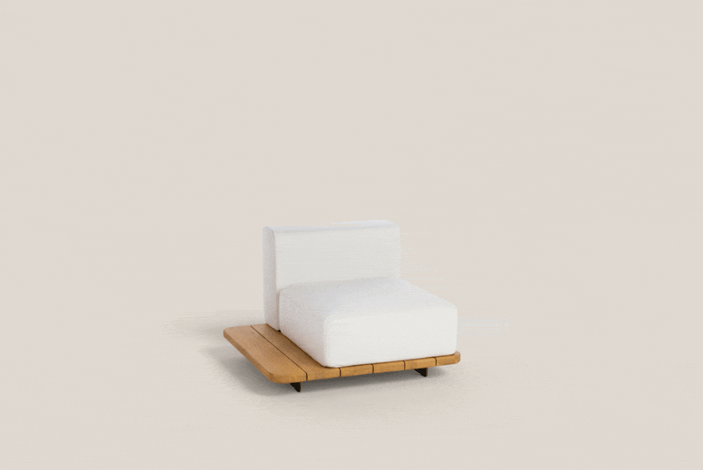 PAL BASE 92X92 CM & ASIENTO SINGLE & RESPALDO SINGLE IZQUIERDO