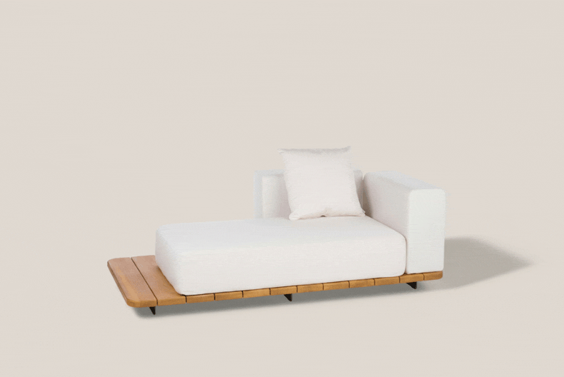 PAL BASE 184X92 CM & DOUBLE SEAT & SINGLE BACK & LEFT ARM