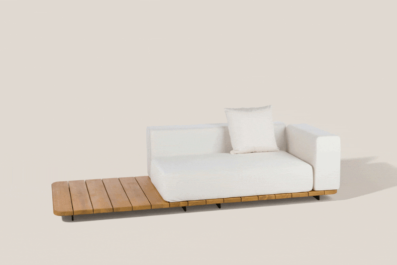 PAL BASE 246X92 CM & ASIENTO DOBLE & RESPALDO DOBLE & BRAZO IZQUIERDO