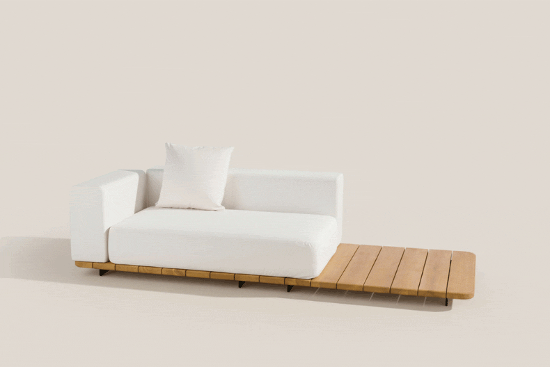 PAL BASE 246X92CM & ASIENTO DOBLE & RESPALDO DOBLE & BRAZO DERECHO