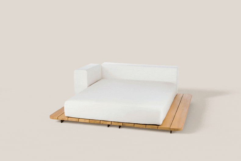 PAL BASE 185x185 CM & ASIENTO TUMBONA & RESPALDO DOBLE & BRAZO DERECHO